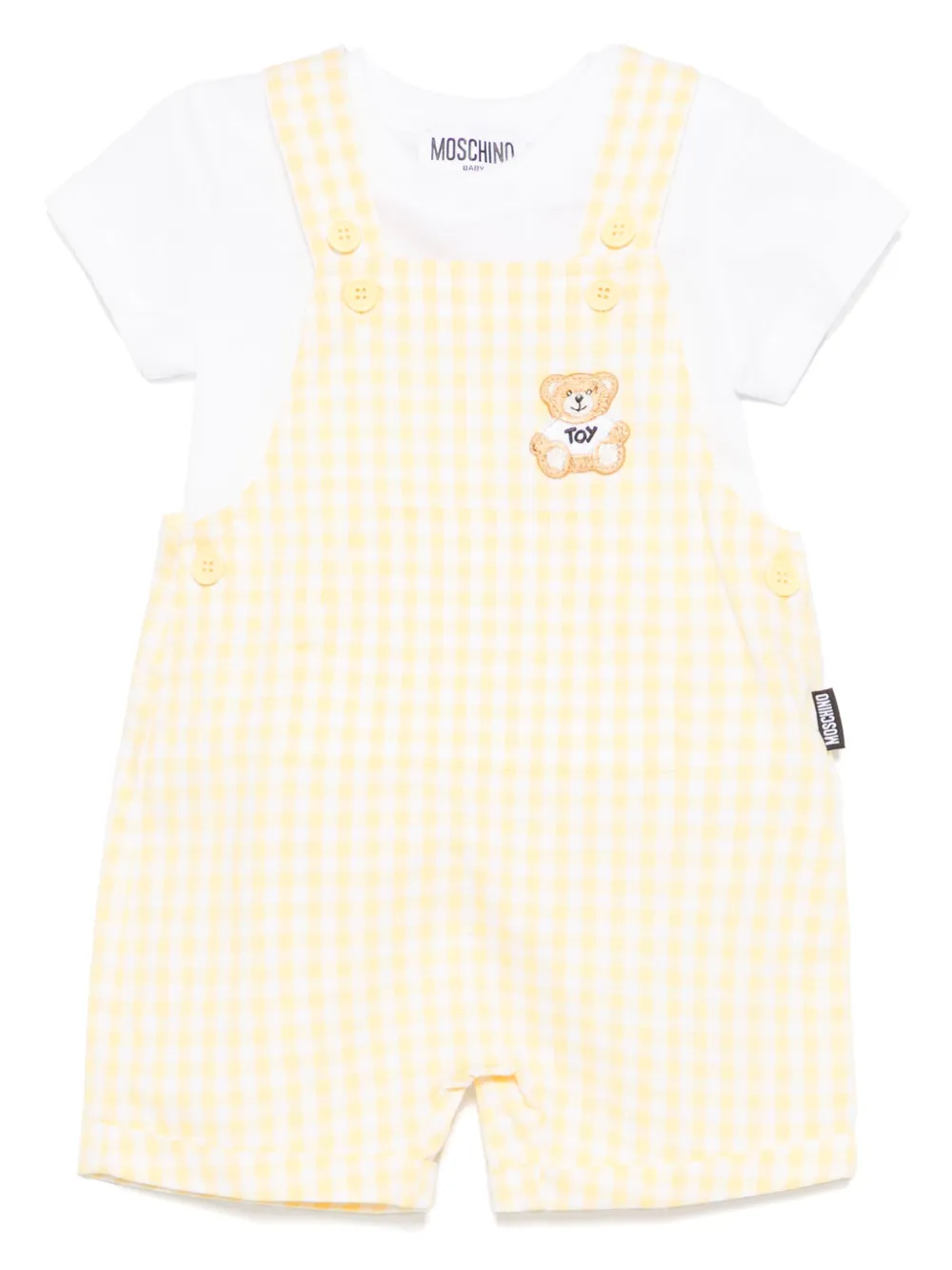 Комбинезон в клетку гингем Moschino Kids, белый
Комбинезон в клетку гингем Moschino Kids, белый