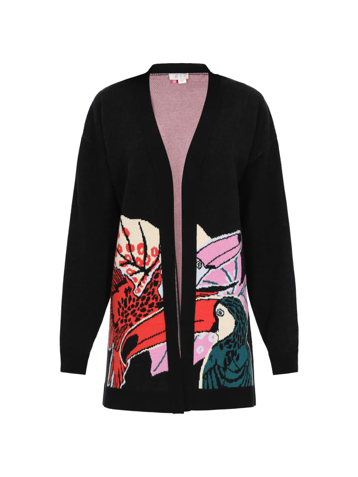 Женский кардиган черного цвета с разноцветными вставками IZIA
Женский кардиган черного цвета с разноцветными вставками IZIA