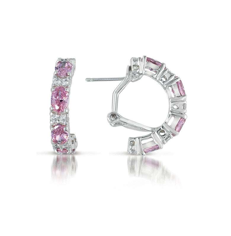 Серьги-полукольца из стерлингового серебра с цветными кубическими цирконами Genevive, розовый
Серьги-полукольца из стерлингового серебра с цветными кубическими цирконами Genevive, розовый