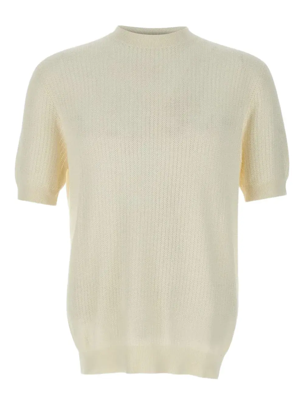 Топ с короткими рукавами в рубчик Filippo De Laurentiis, нейтральный
Топ с короткими рукавами в рубчик Filippo De Laurentiis, нейтральный