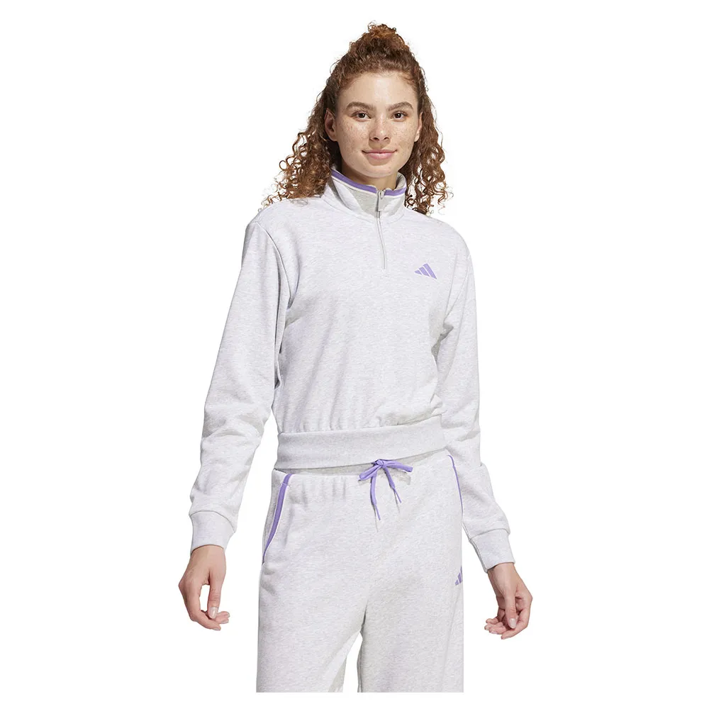 Толстовка adidas Essentials Color Pop French Terry Crop half zip, белый 
Толстовка adidas Essentials Color Pop French Terry Crop half zip, белый