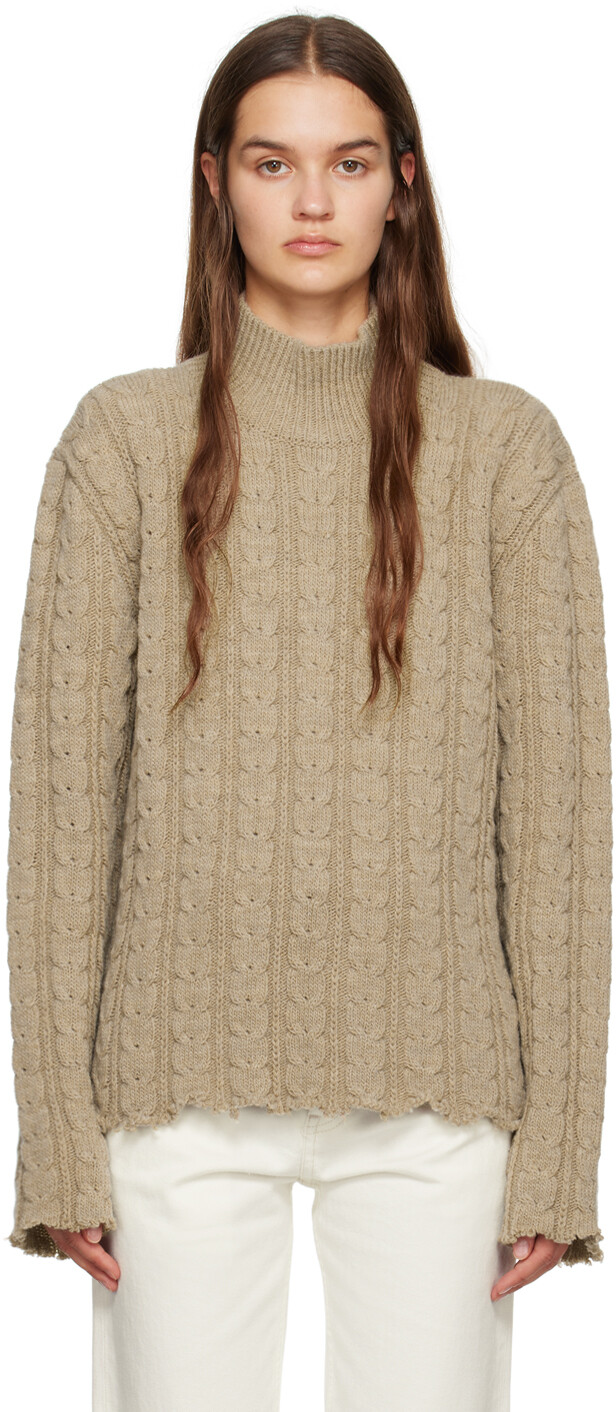 Бежевая рваная водолазка MM6 Maison Margiela, Бежевый, Бежевая рваная водолазка MM6 Maison Margiela
Бежевая рваная водолазка MM6 Maison Margiela, Бежевый, Бежевая рваная водолазка MM6 Maison Margiela