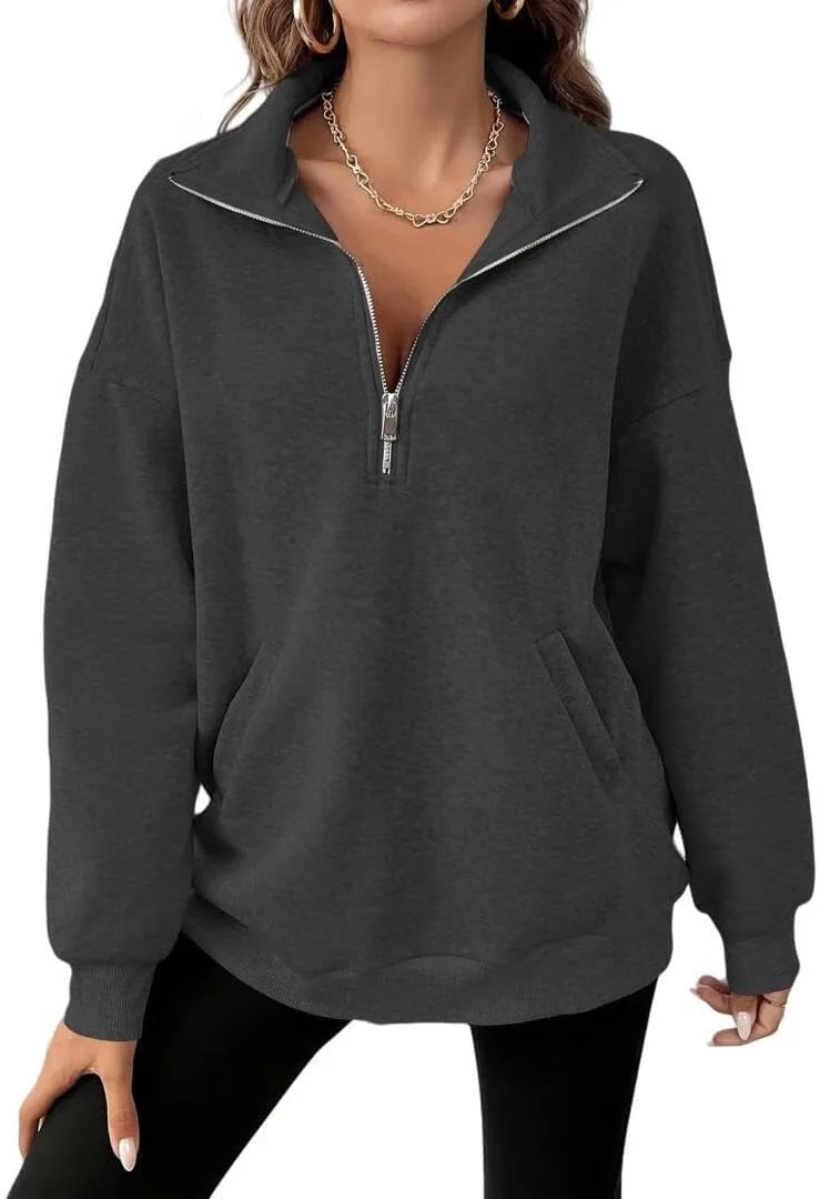 FMCHICO женский полузастегивающийся оверсайз свитшот с длинным рукавом и карманами
FMCHICO женский полузастегивающийся оверсайз свитшот с длинным рукавом и карманами