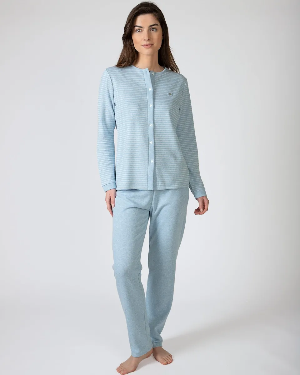 Женская длинная пижама из жаккардовой ткани Massana, небесно-голубой
Женская длинная пижама из жаккардовой ткани Massana, небесно-голубой