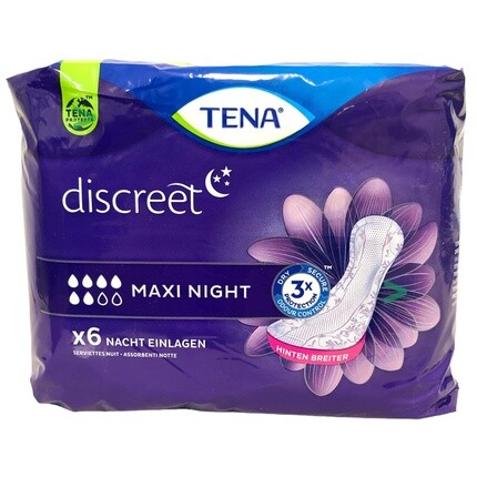 DISCREET MAXI NIGHT 6 прокладок Tena
DISCREET MAXI NIGHT 6 прокладок Tena