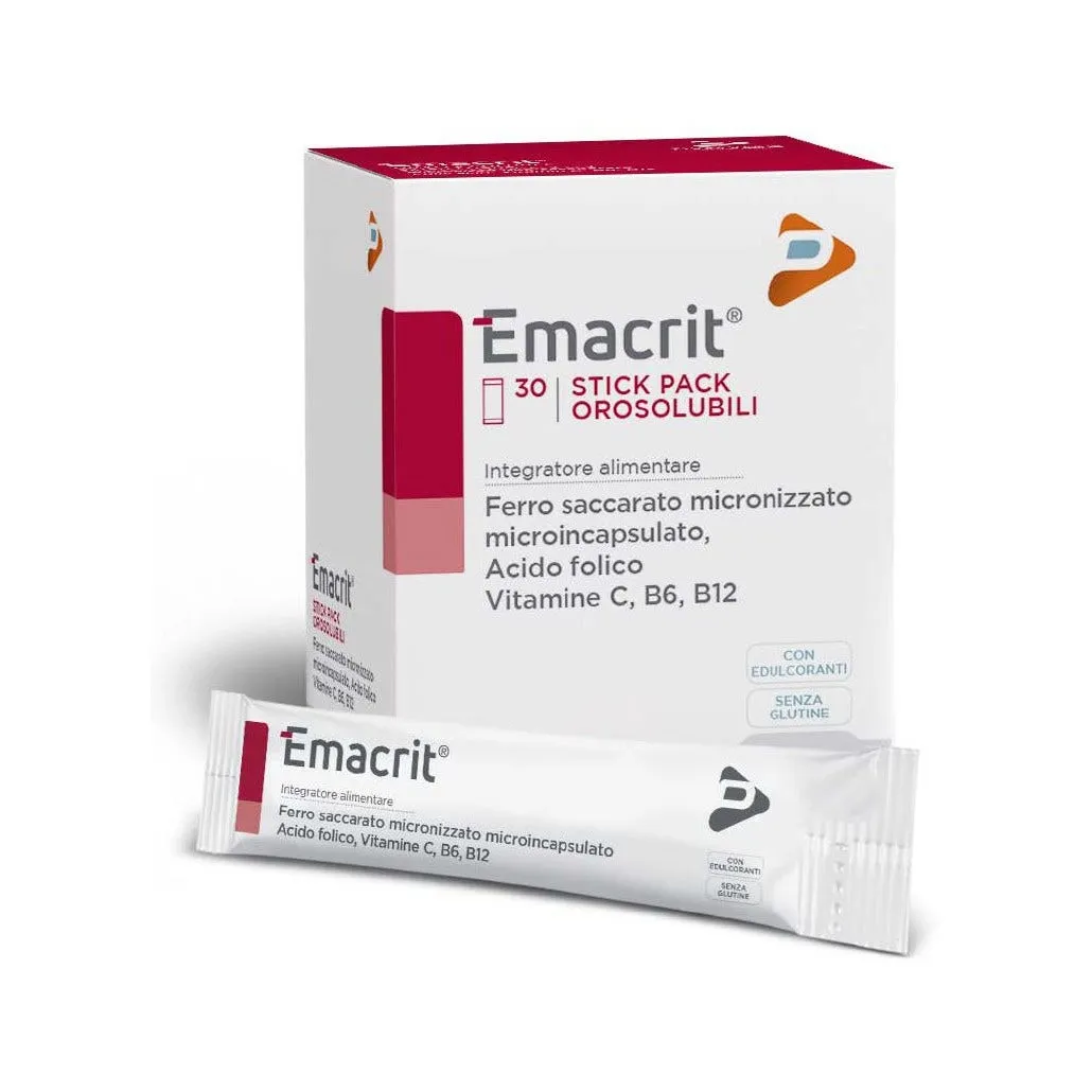 Emacrit Железодобавка 30 растворимых в ротовых палочках