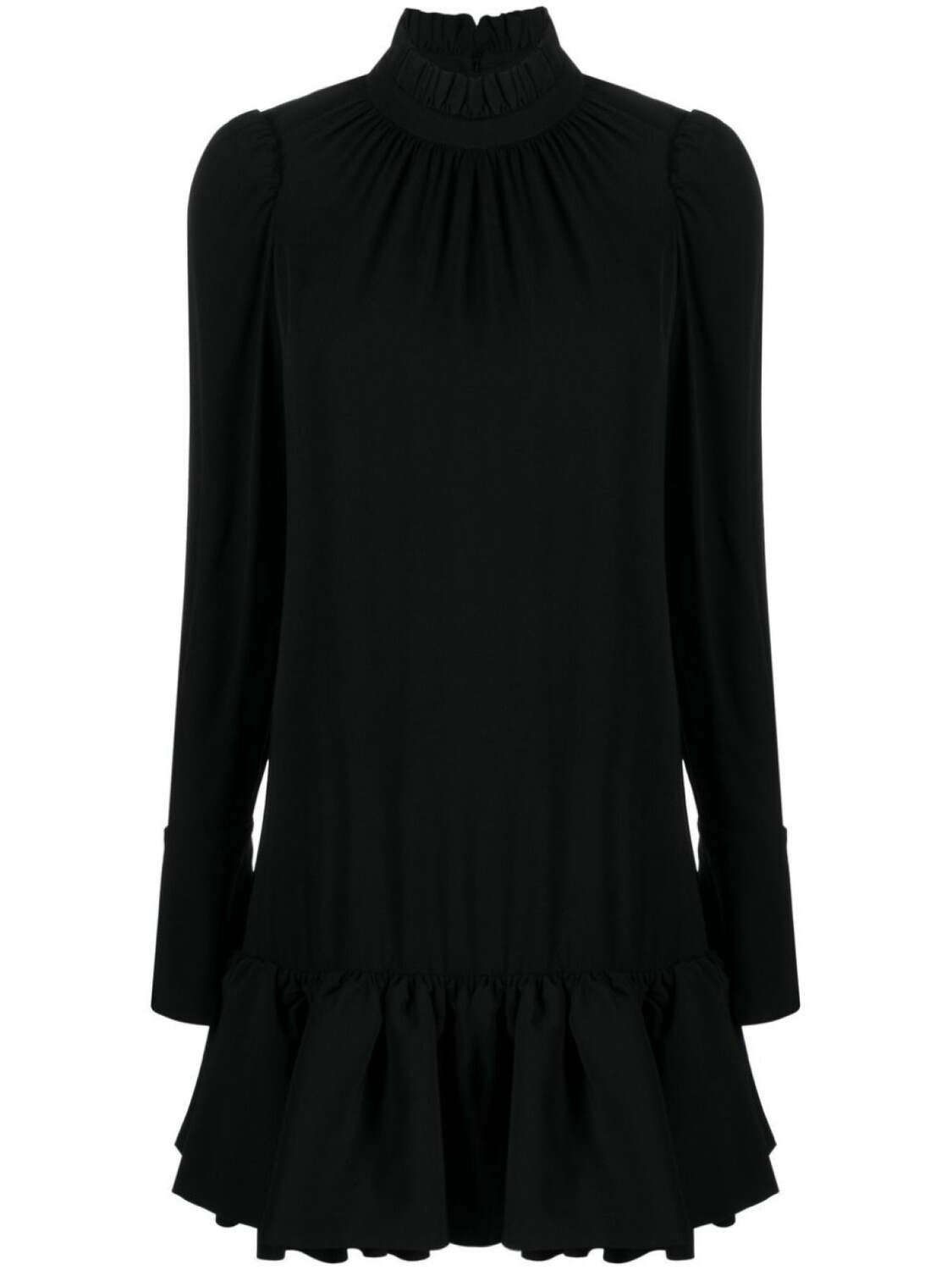 Rabanne платье мини с оборками, черный
Rabanne платье мини с оборками, черный