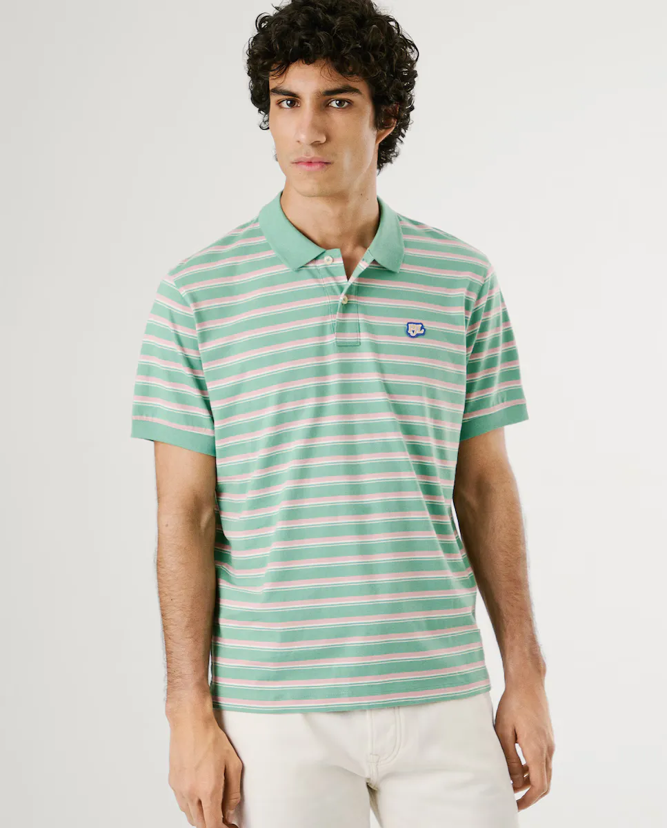 Мужская поло с коротким рукавом и полосатым принтом Pepe Jeans, зеленый
Мужская поло с коротким рукавом и полосатым принтом Pepe Jeans, зеленый