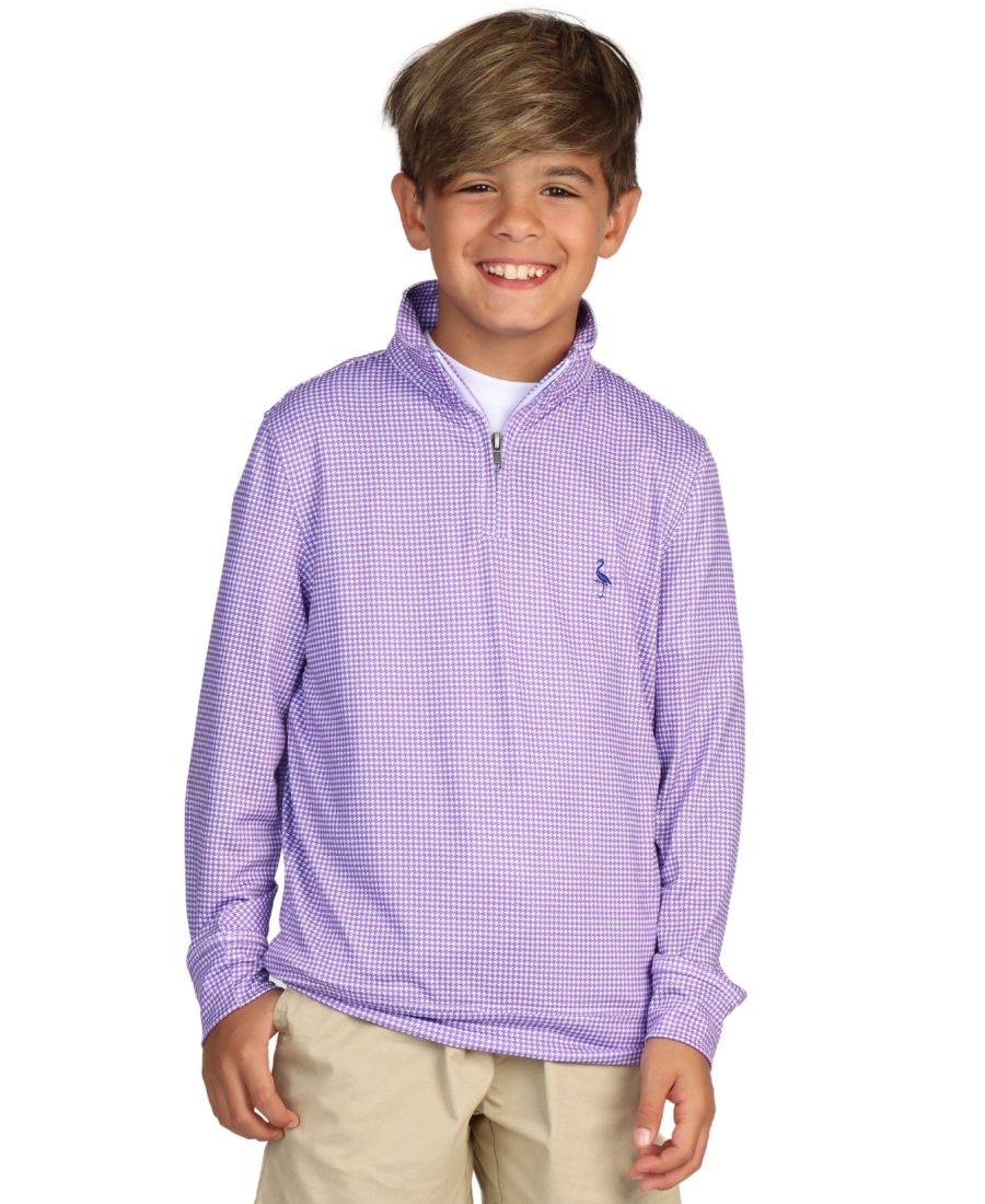 Детская фиолетовая футболка с застежкой-молнией в клетку гусиная лапка Tailorbyrd, Purple houndstooth
Детская фиолетовая футболка с застежкой-молнией в клетку гусиная лапка Tailorbyrd, Purple houndstooth