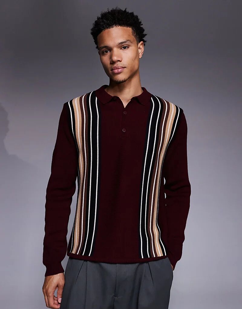 Трикотажное поло в полоску с длинными рукавами ASOS DESIGN бордового цвета
Трикотажное поло в полоску с длинными рукавами ASOS DESIGN бордового цвета