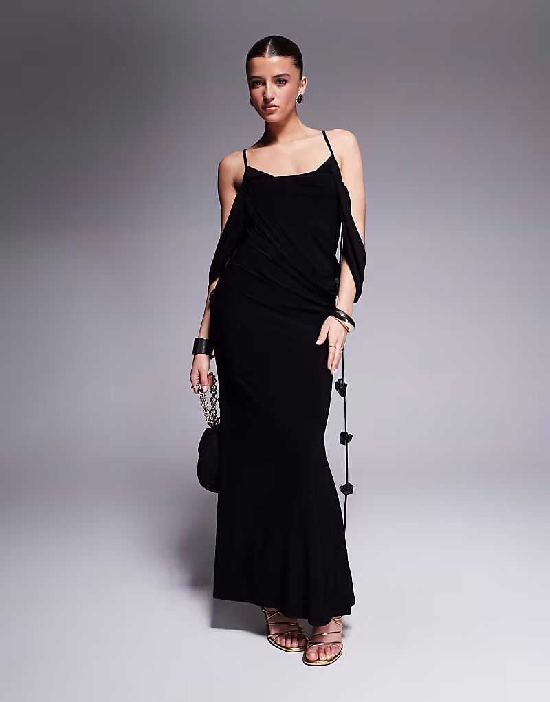 Платье миди ASOS DESIGN с драпировкой, многослойным вырезом бардо и цветочной отделкой черного цвета
Платье миди ASOS DESIGN с драпировкой, многослойным вырезом бардо и цветочной отделкой черного цвета