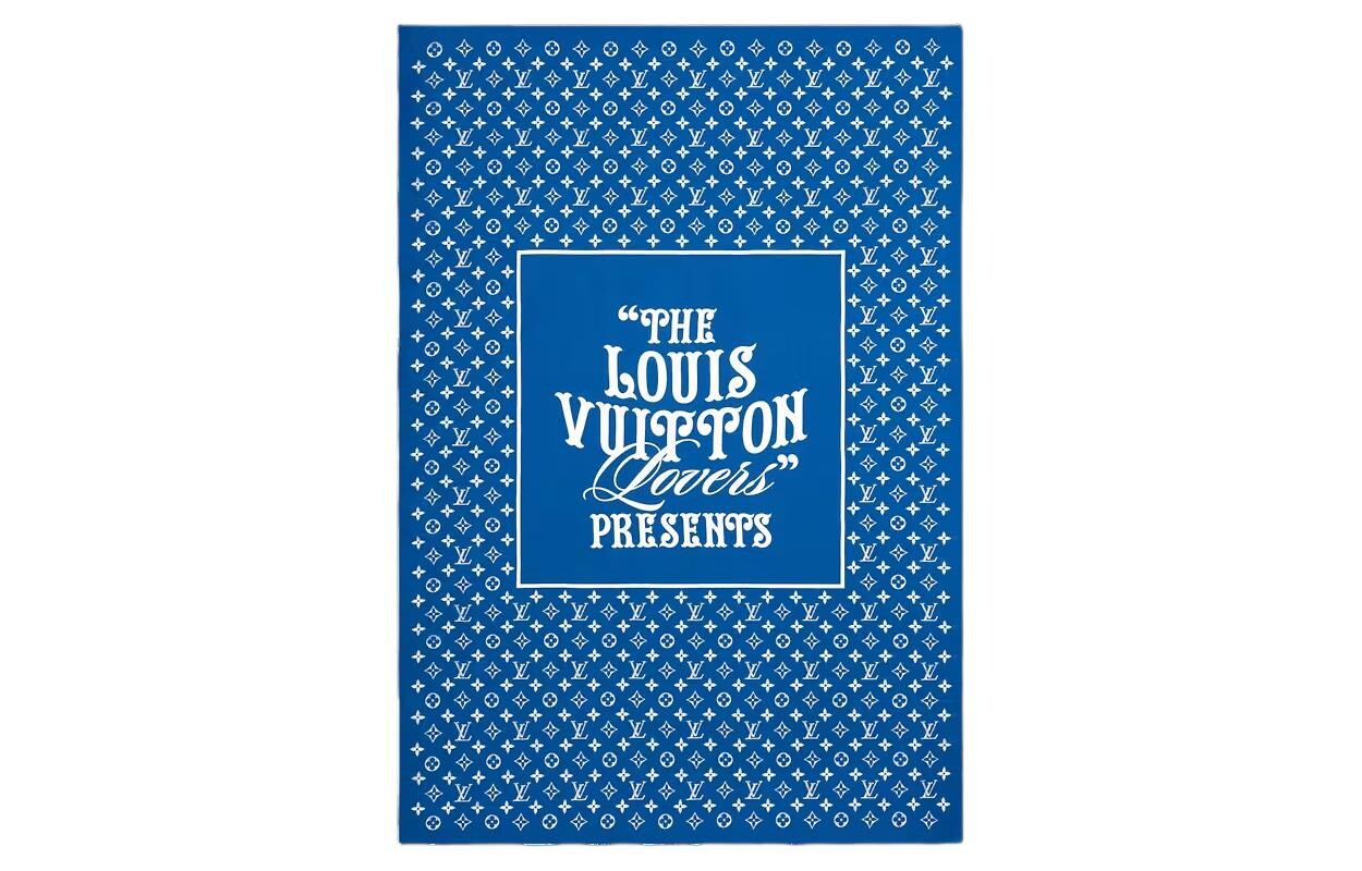 Шарф вязаный Louis Vuitton мужской, синий / белый 
Шарф вязаный Louis Vuitton мужской, синий / белый