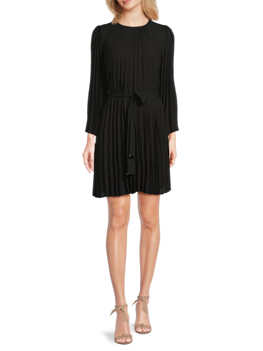 Однотонное плиссированное мини-платье DKNY, черный
Однотонное плиссированное мини-платье DKNY, черный