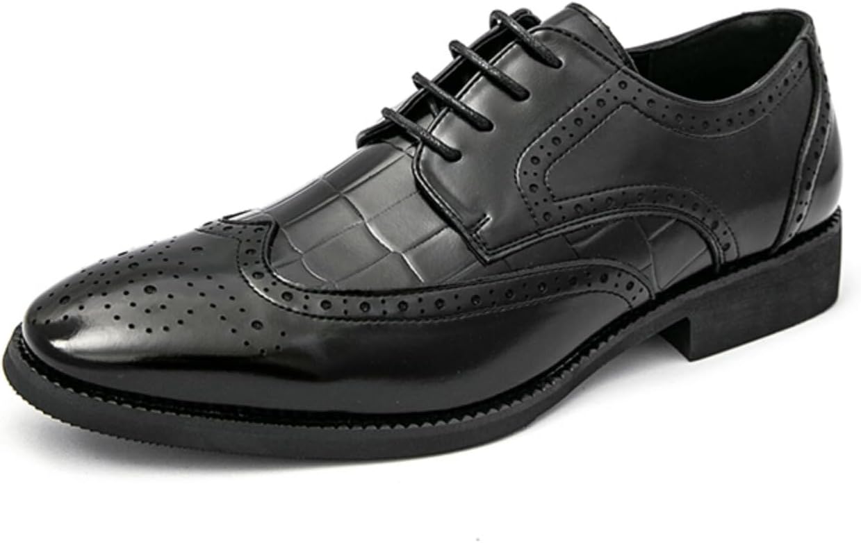 Мужские стильные кожаные броги, классические туфли с крыльями, выполненные с высоким мастерством, идеально подходят для делового стиля Khwfjas, черный
Мужские стильные кожаные броги, классические туфли с крыльями, выполненные с высоким мастерством, идеально подходят для делового стиля Khwfjas, черный