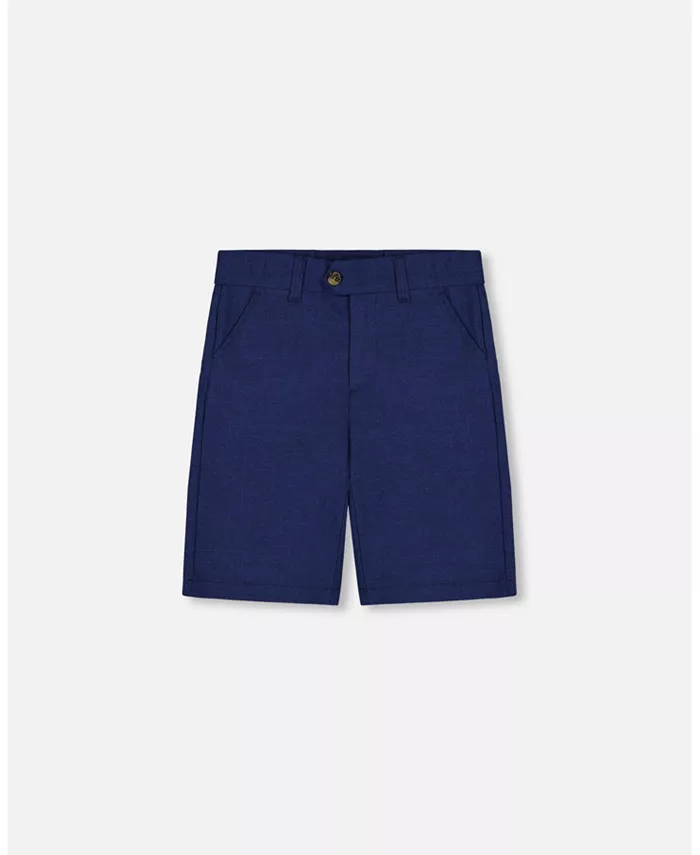 Шорты-бермуды с косыми карманами для малышей, темно-синие - Малыш|Ребенок Deux par Deux, синий 
Шорты-бермуды с косыми карманами для малышей, темно-синие - Малыш|Ребенок Deux par Deux, синий