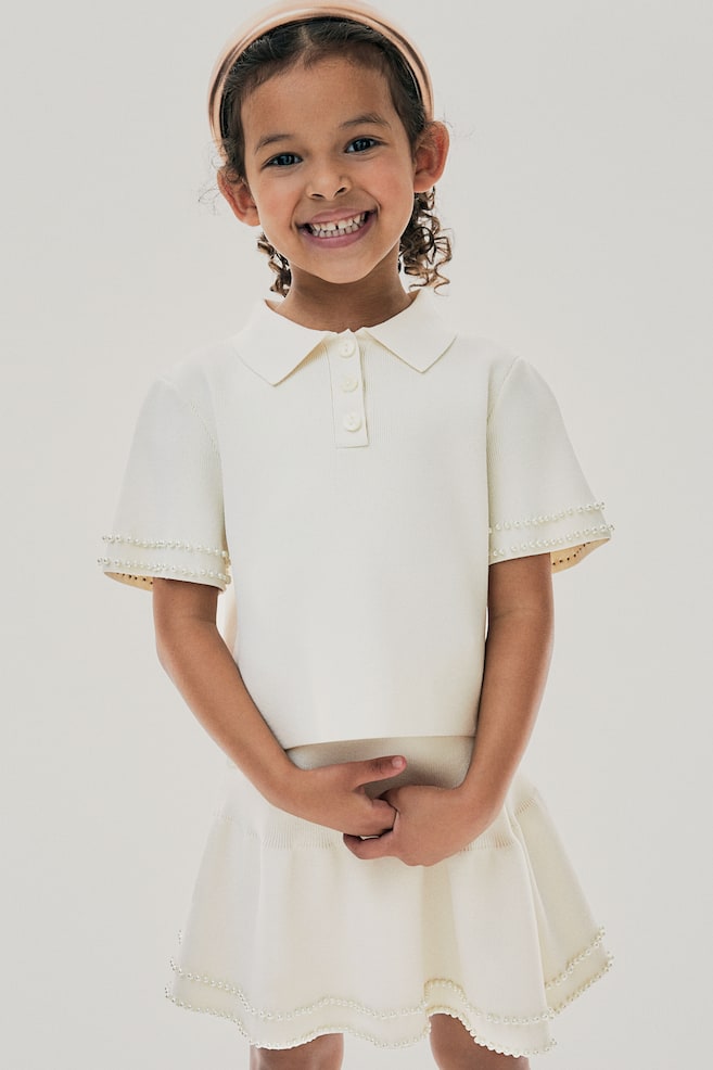 Юбка трикотажная с жемчужным декором H&M, бежевый
Юбка трикотажная с жемчужным декором H&M, бежевый