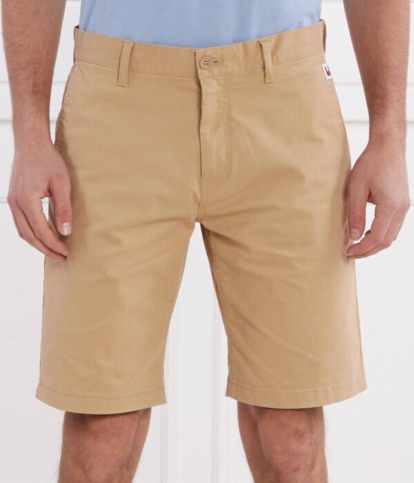 Шорты мужские Tommy Jeans классические с добавлением хлопка, бежевый 
Шорты мужские Tommy Jeans классические с добавлением хлопка, бежевый