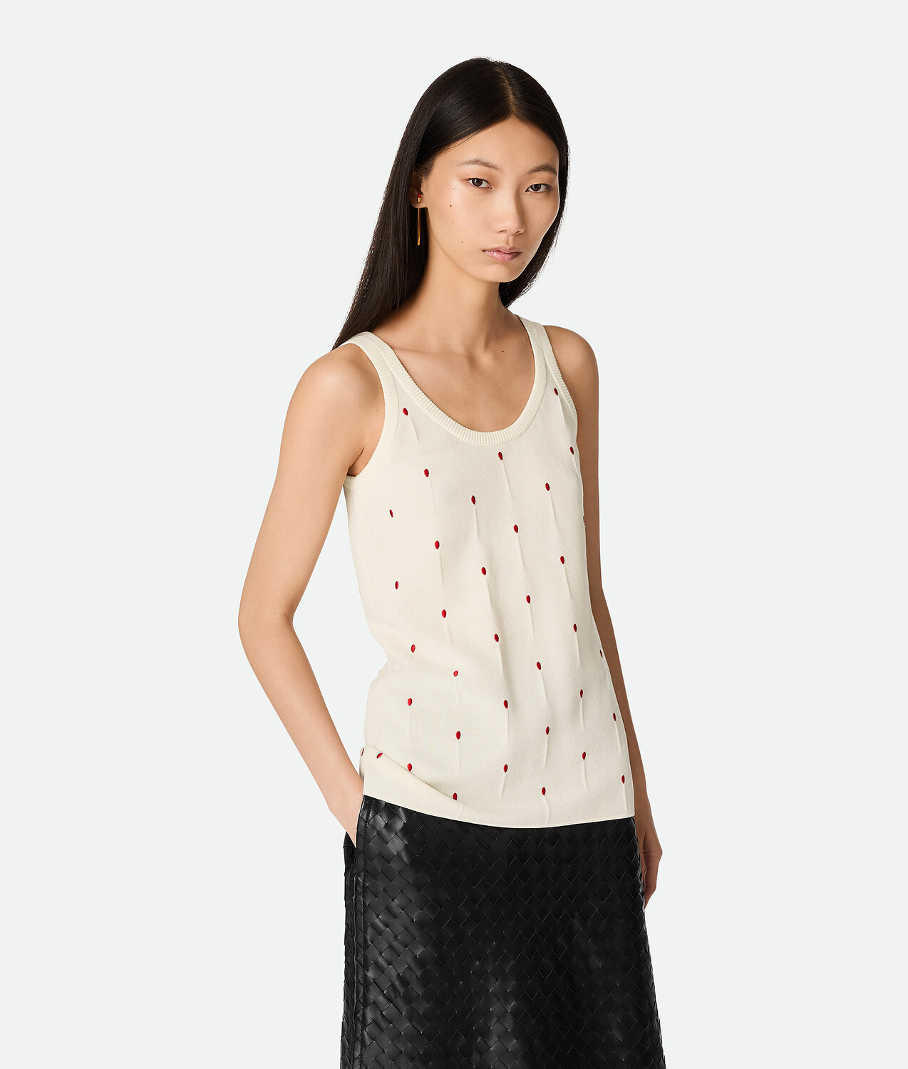 Cotton embroidered matches tank top BOTTEGA VENETA, лак/мел
Cotton embroidered matches tank top BOTTEGA VENETA, лак/мел