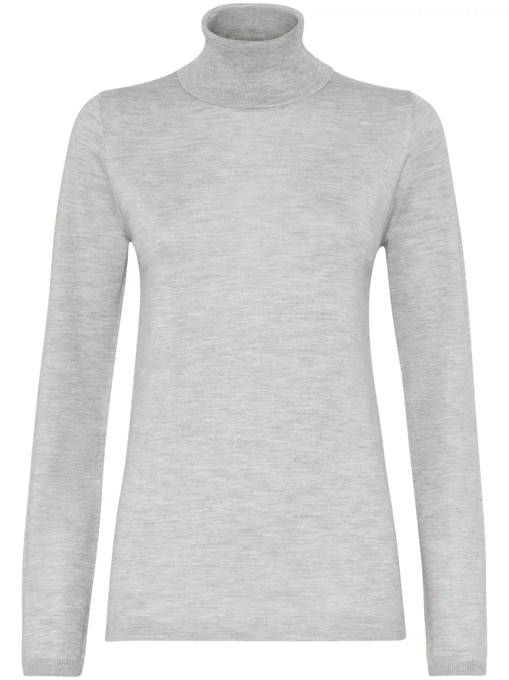 Джемпер тонкой вязки с высоким воротником Brunello Cucinelli, серый
Джемпер тонкой вязки с высоким воротником Brunello Cucinelli, серый