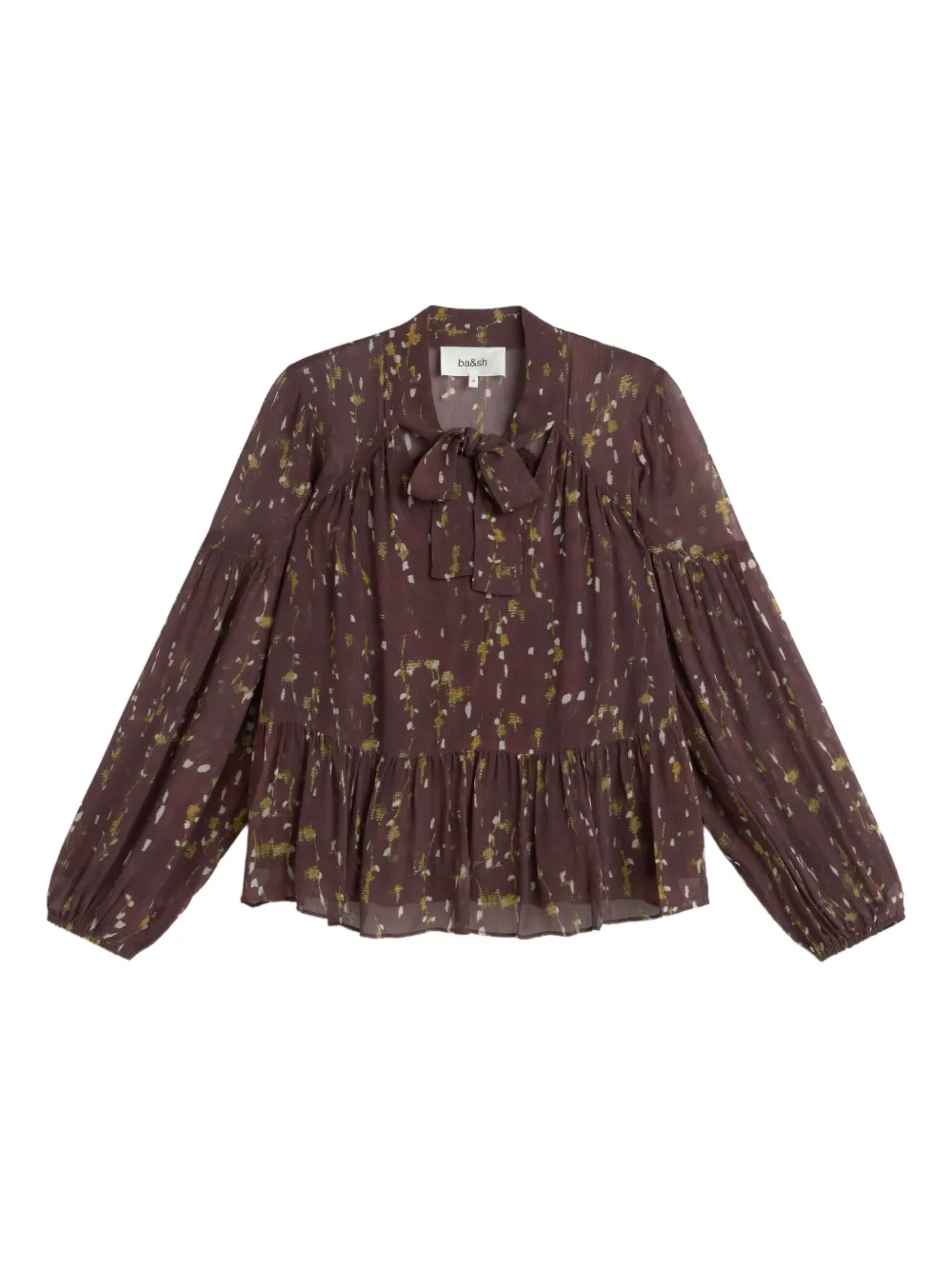 Многоярусная блузка с воротником-бантом Ba&Sh, коричневый
Многоярусная блузка с воротником-бантом Ba&Sh, коричневый