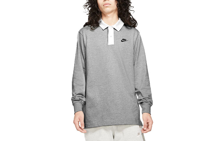 Рубашка поло мужская серая Nike, серый 
Рубашка поло мужская серая Nike, серый