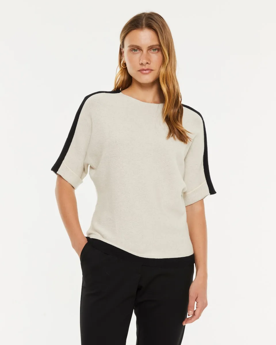 Женский двухцветный джемпер с коротким рукавом и круглым вырезом Paz Torras
Женский двухцветный джемпер с коротким рукавом и круглым вырезом Paz Torras