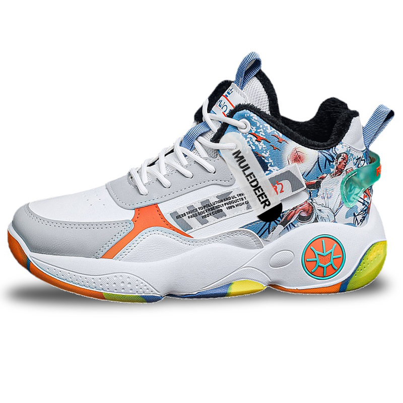 Black-tailed deer Амортизирующие противоскользящие износостойкие баскетбольные кроссовки Black Tailed Deer с высоким верхом унисекс белые с синей флисовой подкладкой 
Black-tailed deer Амортизирующие противоскользящие износостойкие баскетбольные кроссовки Black Tailed Deer с высоким верхом унисекс белые с синей флисовой подкладкой