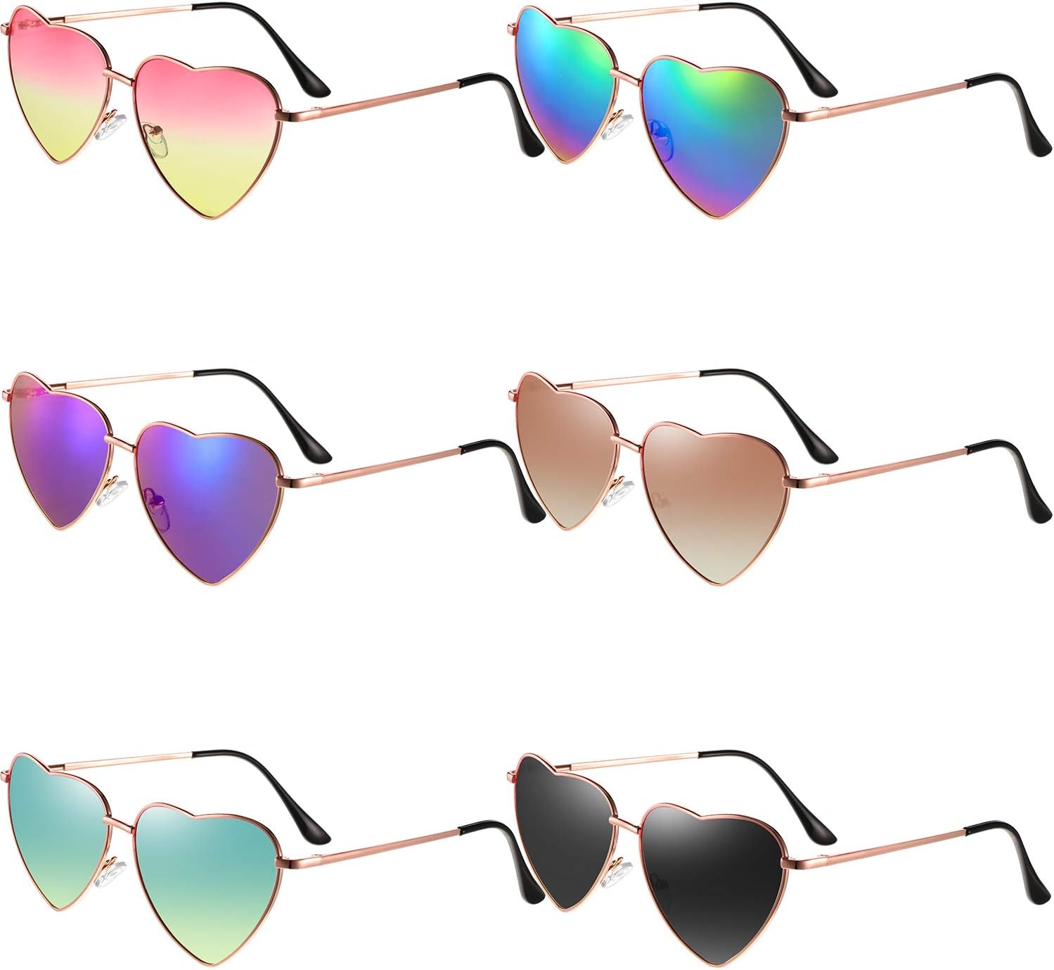 Солнцезащитные очки Frienda в форме сердца, 6 пар, винтажная оправа в форме сердца ко Дню святого Валентина, разноцветные металлические ретро-очки для женщин, Classic Color
Солнцезащитные очки Frienda в форме сердца, 6 пар, винтажная оправа в форме сердца ко Дню святого Валентина, разноцветные металлические ретро-очки для женщин, Classic Color