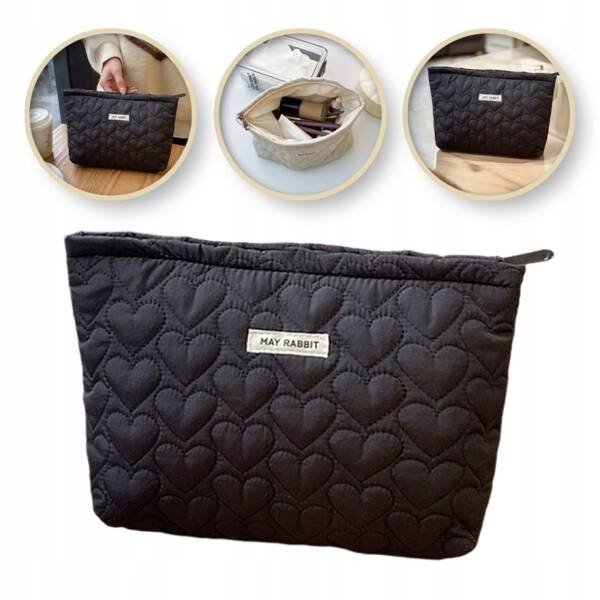 Однокамерная стеганая косметичка ECARLA Hearts Black KS120CZ
Однокамерная стеганая косметичка ECARLA Hearts Black KS120CZ