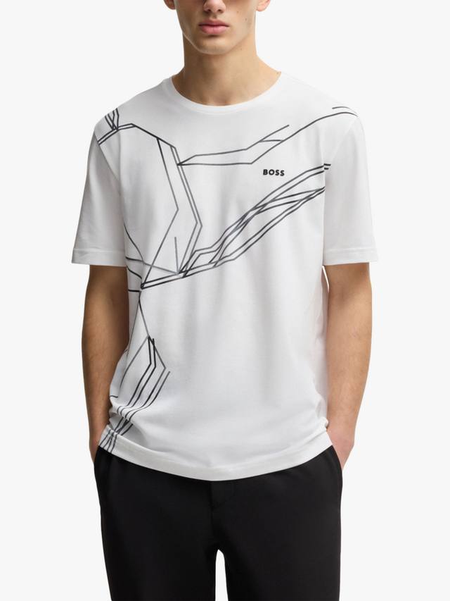 Футболка с абстрактным рисунком обычного кроя из хлопчатобумажной смеси HUGO BOSS, белый/черный
Футболка с абстрактным рисунком обычного кроя из хлопчатобумажной смеси HUGO BOSS, белый/черный
