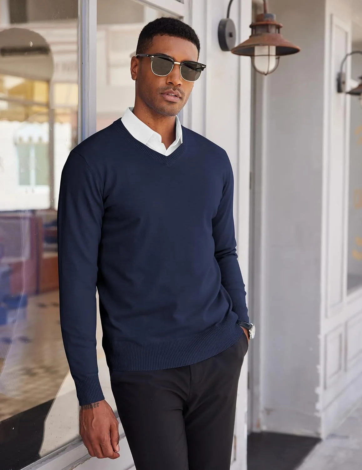 COOFANDY мужской свитер V-образным вырезом легкий вязаный
COOFANDY мужской свитер V-образным вырезом легкий вязаный