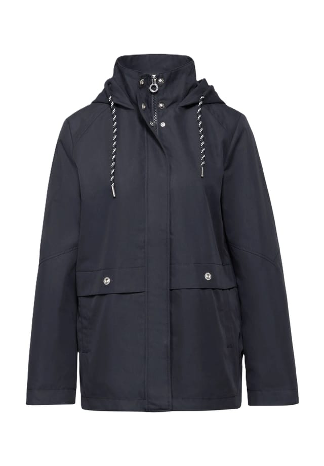 Парка с потайной молнией и воротником-стойкой Street One, синий 
Парка с потайной молнией и воротником-стойкой Street One, синий