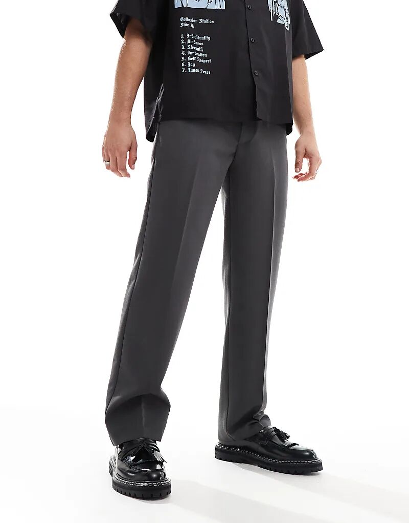 Элегантные прямые брюки угольного цвета ASOS DESIGN
Элегантные прямые брюки угольного цвета ASOS DESIGN