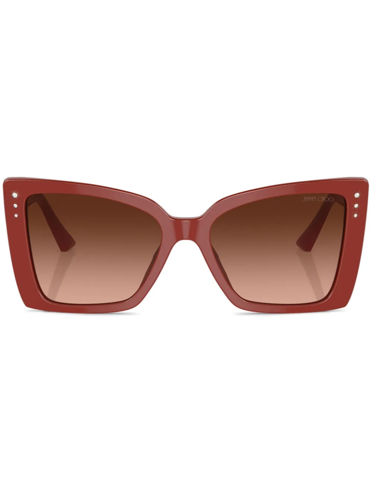 Jimmy Choo Eyewear солнцезащитные очки в прямоугольной оправе, красный 
Jimmy Choo Eyewear солнцезащитные очки в прямоугольной оправе, красный