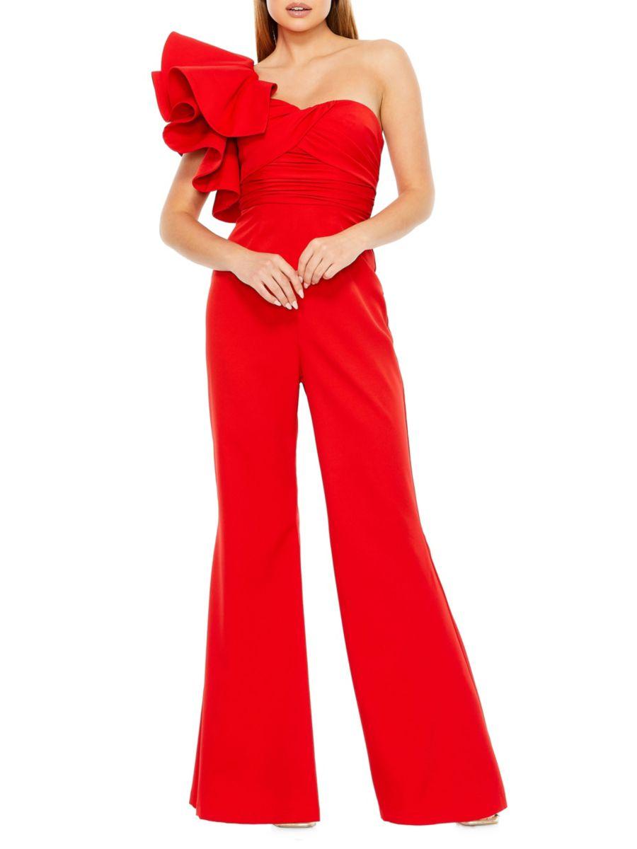 Комбинезон-клеш на одно плечо с оборкой Mac Duggal, красный
Комбинезон-клеш на одно плечо с оборкой Mac Duggal, красный