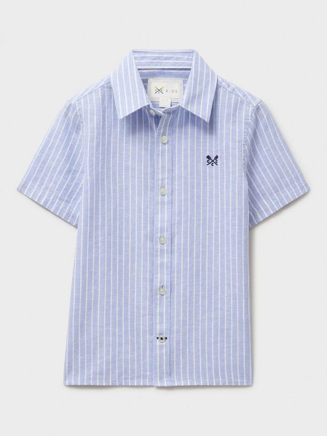 Детская полосатая рубашка из льна и хлопка с коротким рукавом Crew Clothing, Light Blue/White
Детская полосатая рубашка из льна и хлопка с коротким рукавом Crew Clothing, Light Blue/White