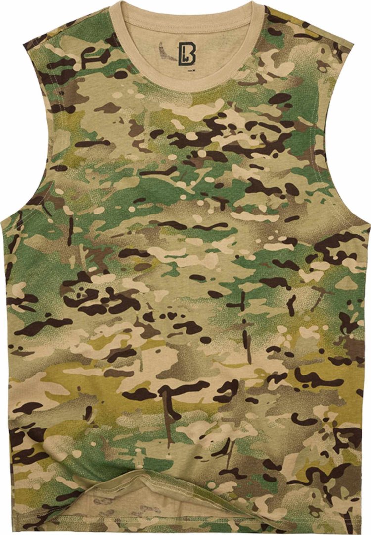 Футболка Brandit sleeveless Shirt, цвет Green/Black 
Футболка Brandit sleeveless Shirt, цвет Green/Black