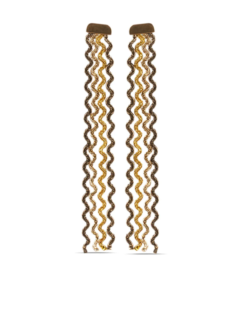 Серьги-подвески с геометричным принтом ETRO, коричневый 
Серьги-подвески с геометричным принтом ETRO, коричневый