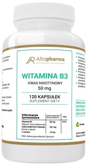 AltoPharma, Витамин B3 50 мг ниацина (PP), 120 капсул. Inna marka
AltoPharma, Витамин B3 50 мг ниацина (PP), 120 капсул. Inna marka