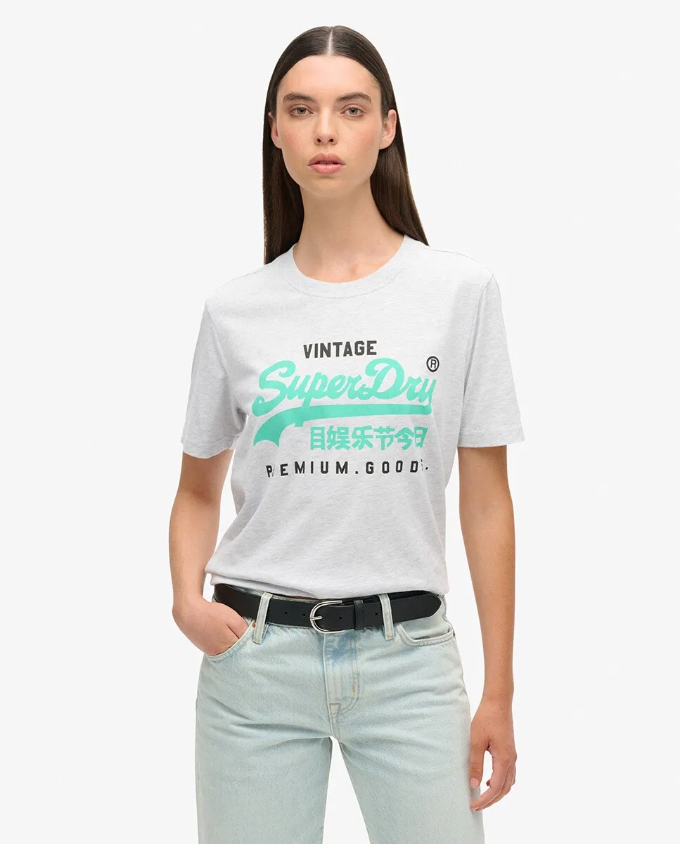 Женская футболка свободного кроя с пышным принтом и логотипом VL Superdry, светло-серый
Женская футболка свободного кроя с пышным принтом и логотипом VL Superdry, светло-серый