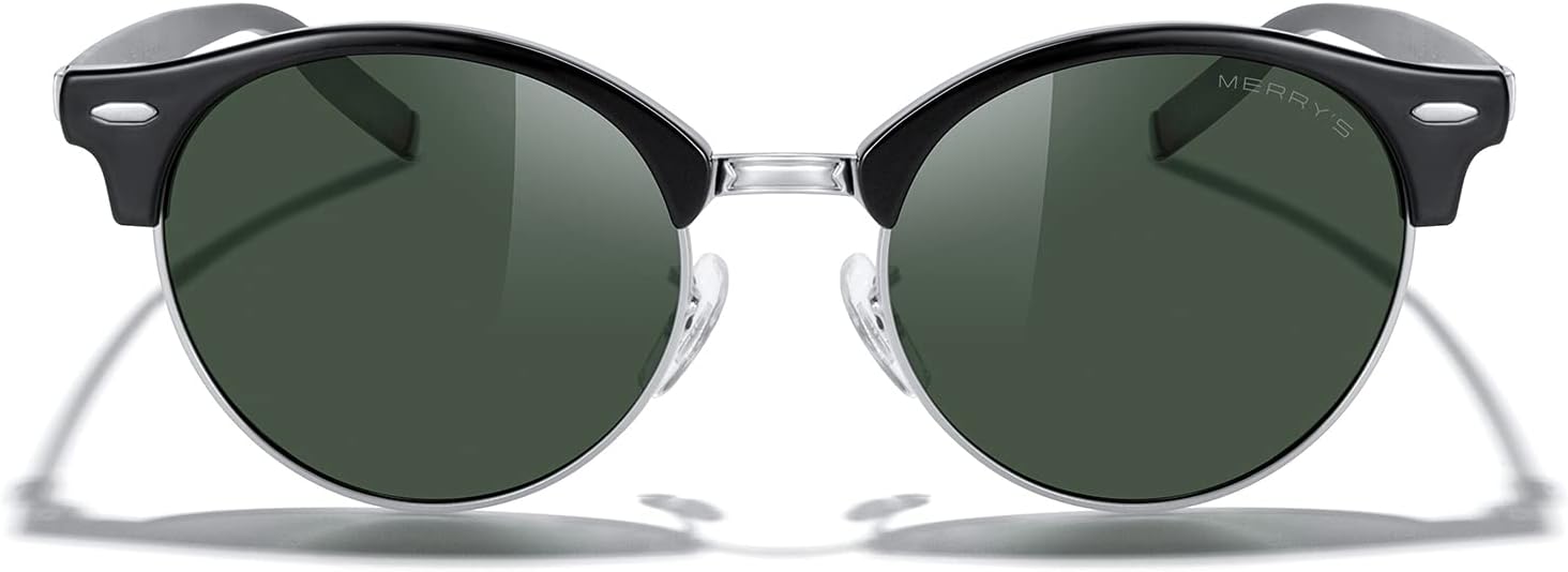 Круглые поляризованные солнцезащитные очки MERRY для женщин и мужчин, классический ретро-стиль, полуободковая оправа, алюминиевые дужки MERRY'S, Black Frame/Silver Bridge/G15 Lens
Круглые поляризованные солнцезащитные очки MERRY для женщин и мужчин, классический ретро-стиль, полуободковая оправа, алюминиевые дужки MERRY'S, Black Frame/Silver Bridge/G15 Lens