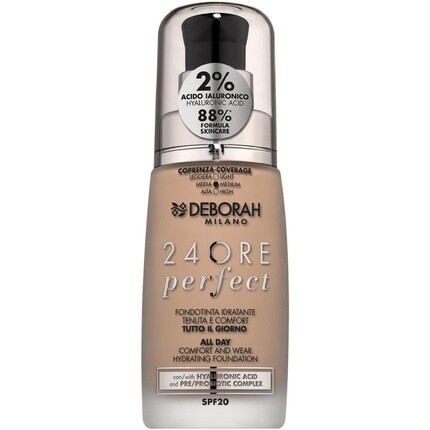 Жидкая тональная основа Deborah Milano 24 Hours Perfect Moisturizing SPF 20, 30 мл № 2.1, ваниль
Жидкая тональная основа Deborah Milano 24 Hours Perfect Moisturizing SPF 20, 30 мл № 2.1, ваниль