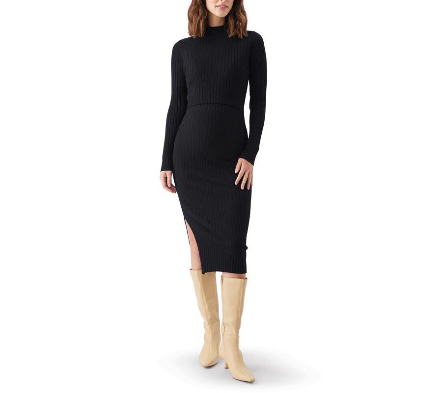 Вязаное платье для беременных и кормящих мам Nella Rib Ripe Maternity, Black
Вязаное платье для беременных и кормящих мам Nella Rib Ripe Maternity, Black