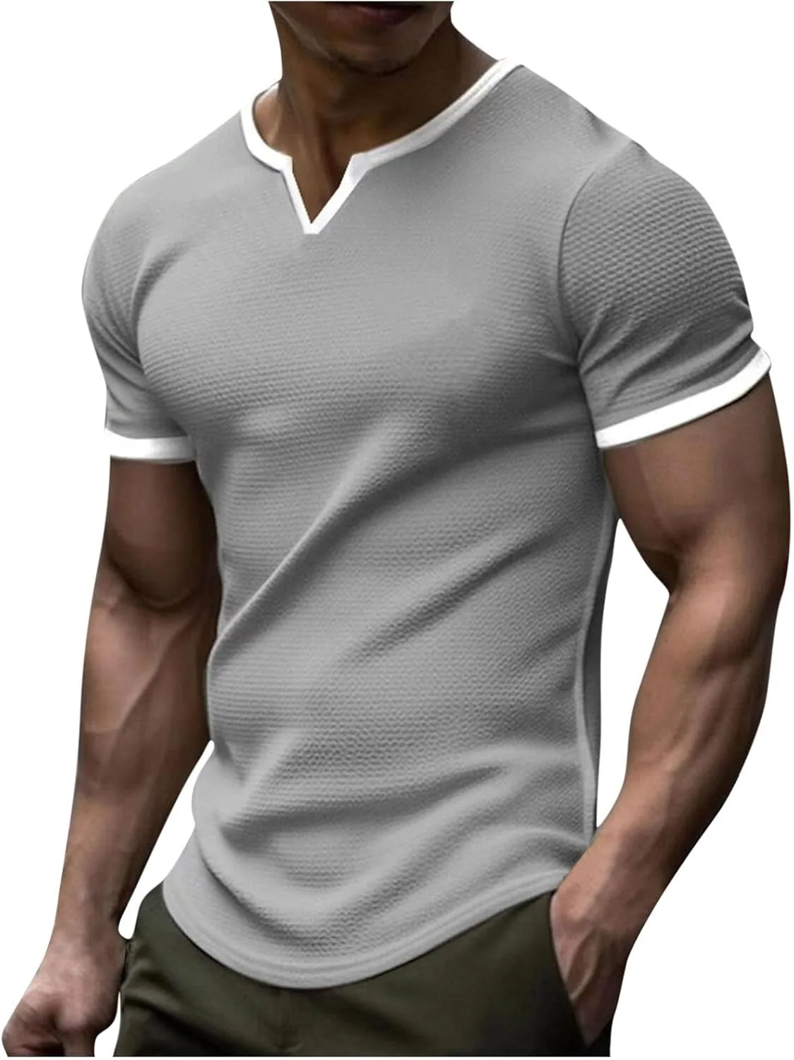 Футболка для мужчин V-образный вырез короткий рукав QUNPIU
Футболка для мужчин V-образный вырез короткий рукав QUNPIU