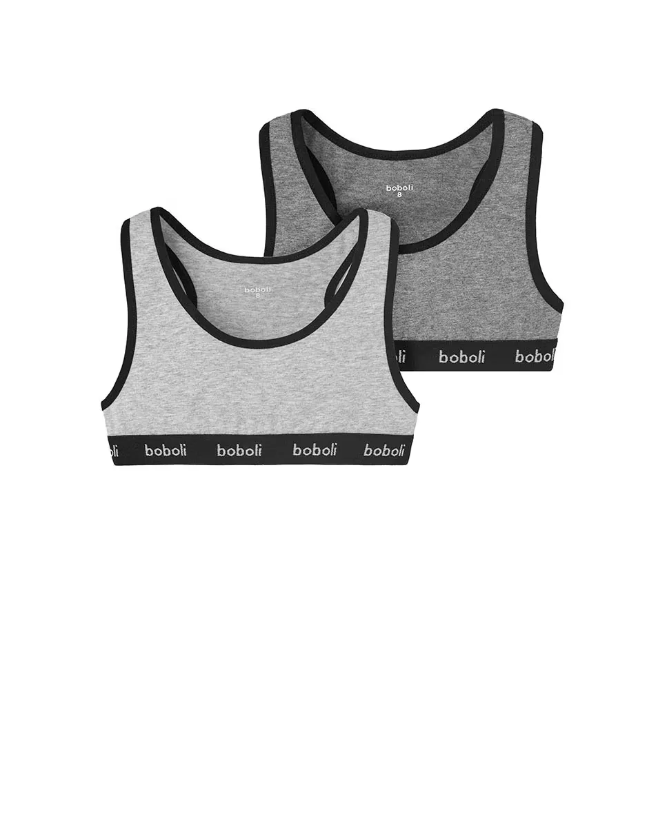 Упаковка из 2 однотонных хлопковых топов для девочек Boboli, серый
Упаковка из 2 однотонных хлопковых топов для девочек Boboli, серый