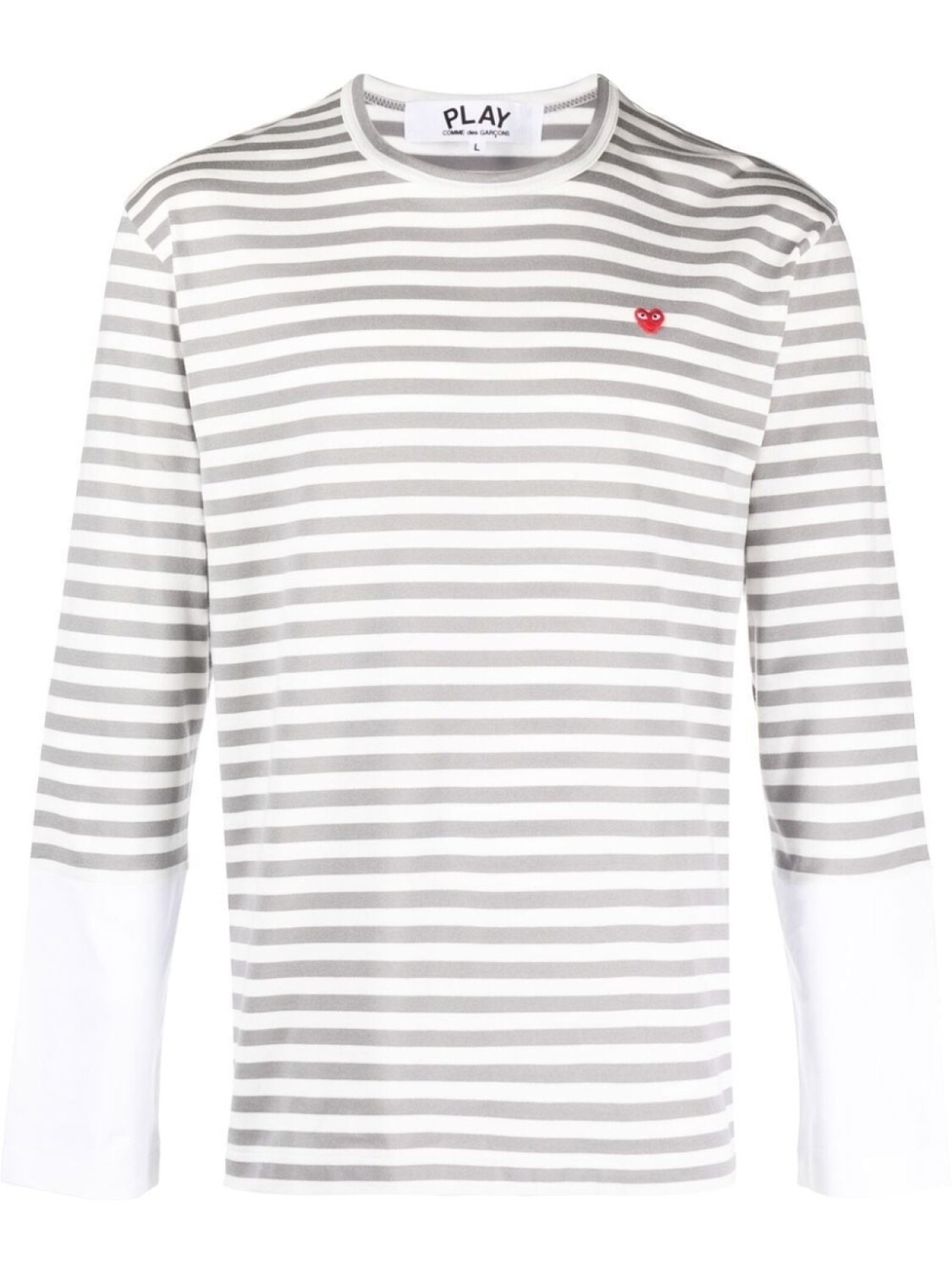 Comme Des Garçons Play полосатая футболка с длинными рукавами, серый
Comme Des Garçons Play полосатая футболка с длинными рукавами, серый