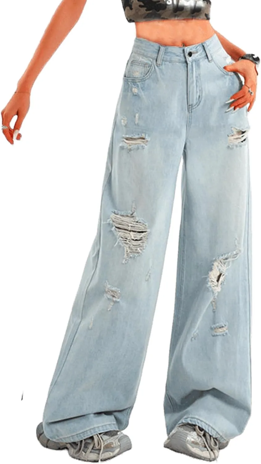 Багги джинсы для женщин High Waist Ripped Y2K Wide Leg Viatabuna
Багги джинсы для женщин High Waist Ripped Y2K Wide Leg Viatabuna