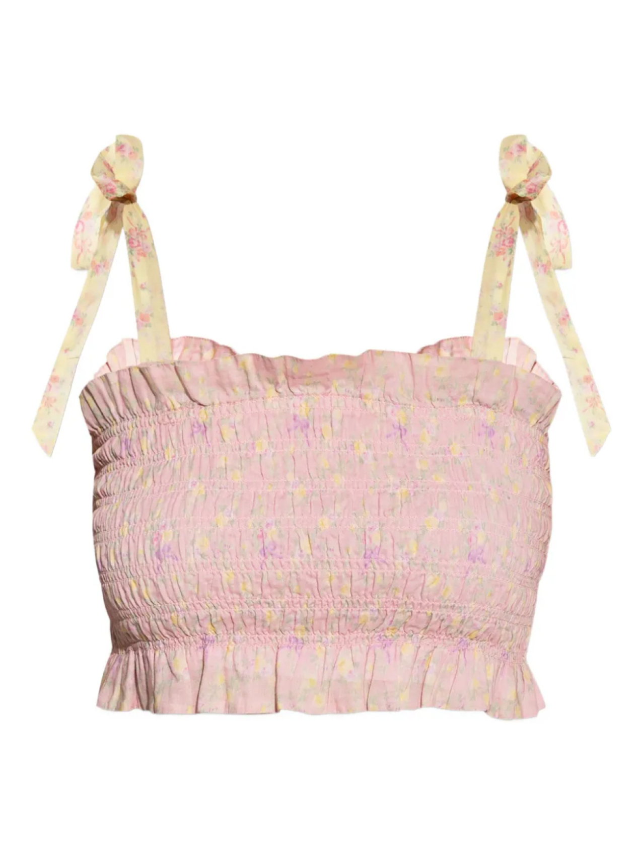 Укороченный топ со сборками LoveShackFancy, розовый
Укороченный топ со сборками LoveShackFancy, розовый