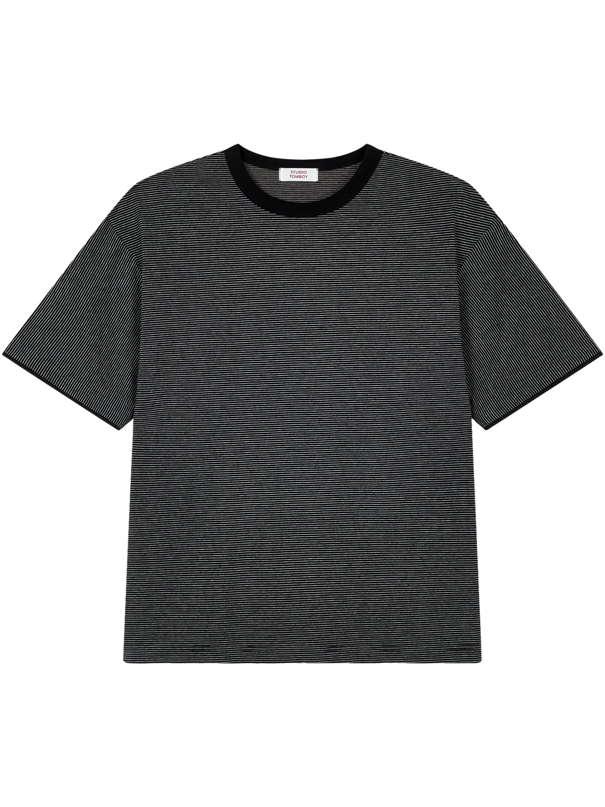 Полосатая футболка с круглым вырезом Tomboy, черный
Полосатая футболка с круглым вырезом Tomboy, черный