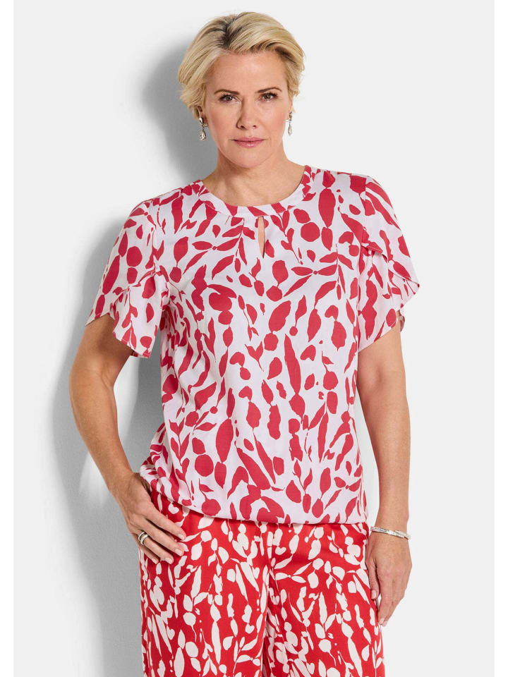 GOLDNER Вискозная блузка с рукавами-тюльпанами, красно-бело-узорчатого цвета
GOLDNER Вискозная блузка с рукавами-тюльпанами, красно-бело-узорчатого цвета